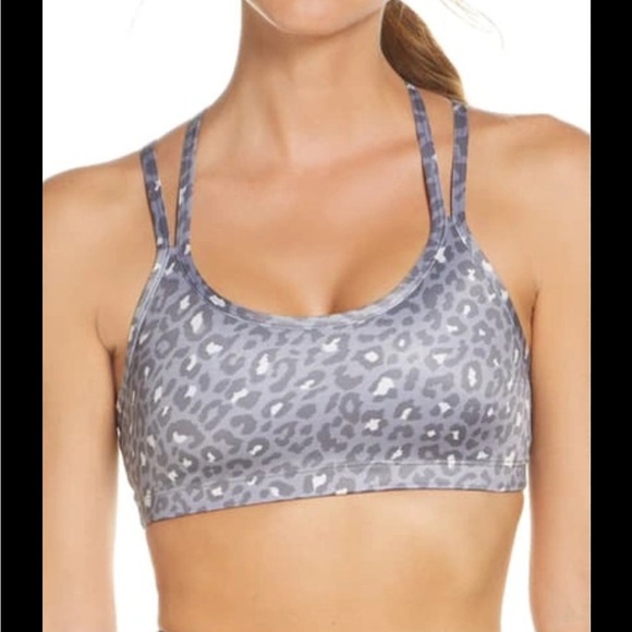 Beyond Yoga Lux Atlas Leopard Print Sports Bra In Gray Leopard - Picture 1 of 6